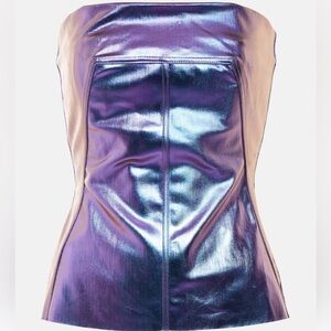 Rick Owens iridescent purple bustier / corset top sz 42IT NWOT
